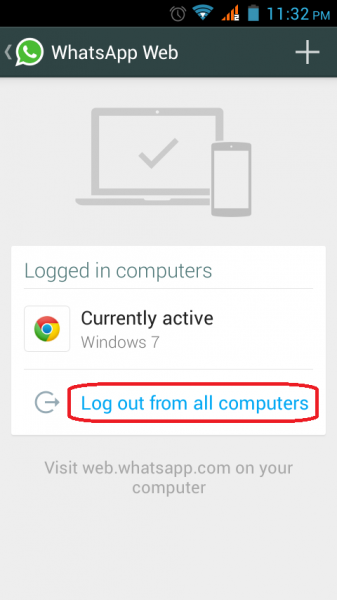 Whats App Logout from Computers
